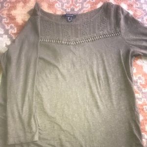 3/4 length sleeve top. Has beautiful lace cutout!